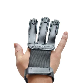 

Black Cowskin 3 Finger Arrow Finger Guard Archery Hunting Shooting Glove Leather Finger Tip Protector Pull Archery