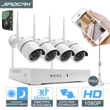 Saqicam 4ch Беспроводной CCTV Системы 1080 P 2.0mp Wi-Fi NVR 4 шт. ИК Водонепроницаемый Открытый IP Security Камера дома Товары теле- и видеонаблюдения комплект