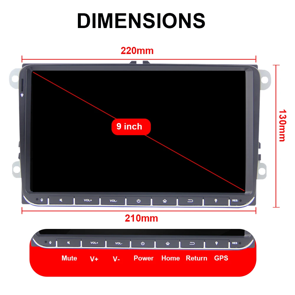 Eunavi 2 الدين الروبوت 9.0 سيارة راديو GPS لشركة فولكس فاجن باسات B6 CC بولو جولف 5 6 توران جيتا تيغوان magotan مقعد 9 ''شاشة مع زر