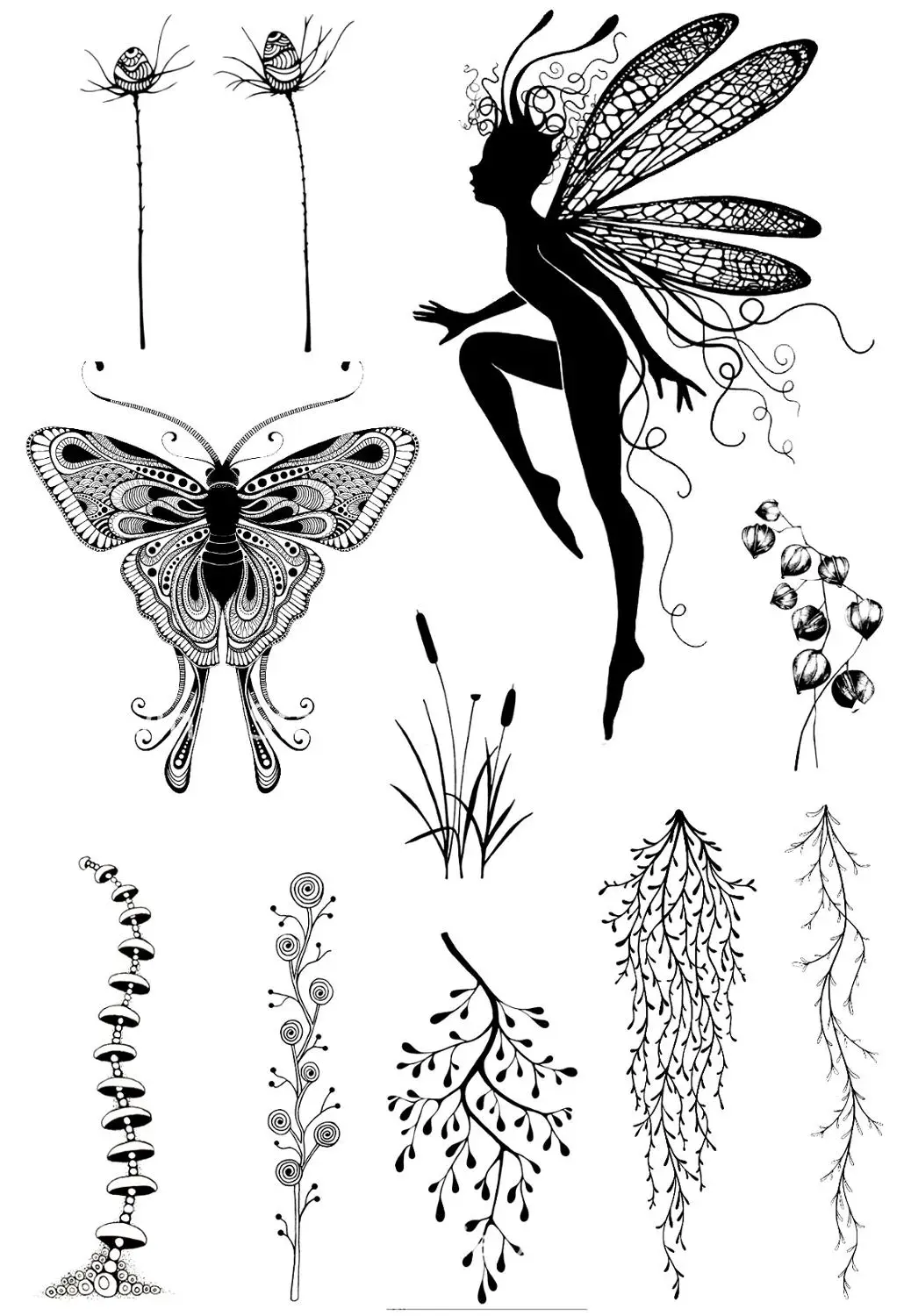 

New arrived angle butterfly Transparent Clear Stamps / Silicone Seals for DIY scrapbooking photo album/Card Making