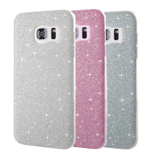 

Mobile Phone Case For Samsung Galaxy S6 S7 Edge Plus S8 S9 Plus Cover Cute Shining Glitter Powder For Samsung S8Plus Coque