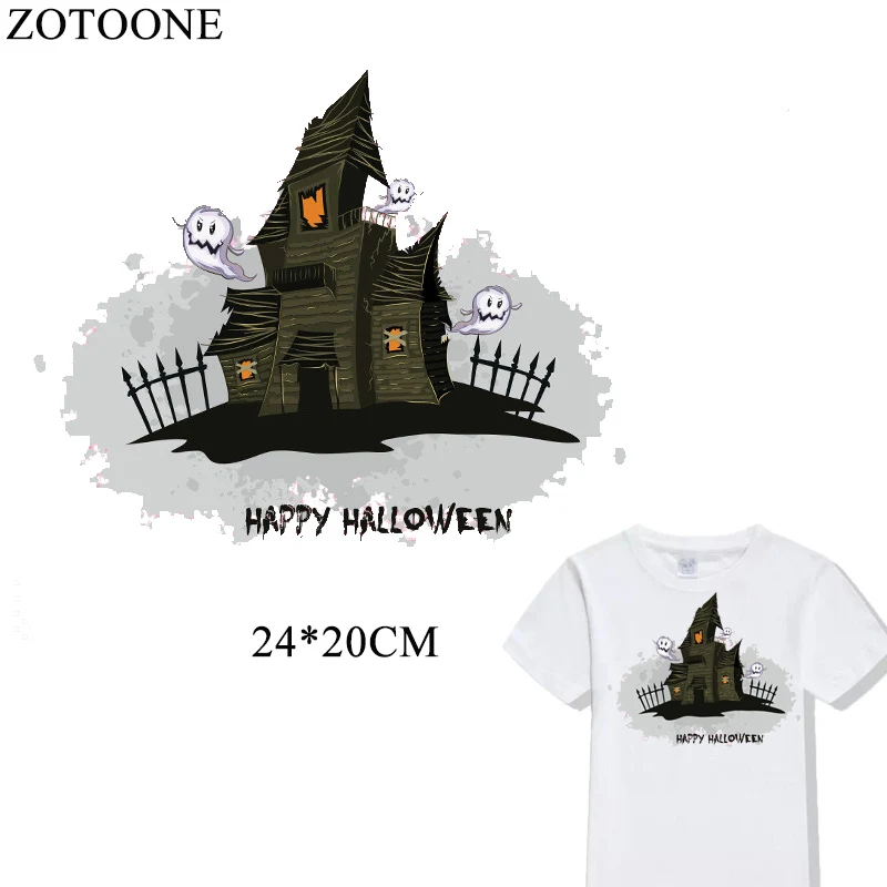 

ZOTOONE Halloween Patch Ironing For Kids Stickers Heat Transfer Iron On Letter Patch For Halloween Party Clothing Appliques D1