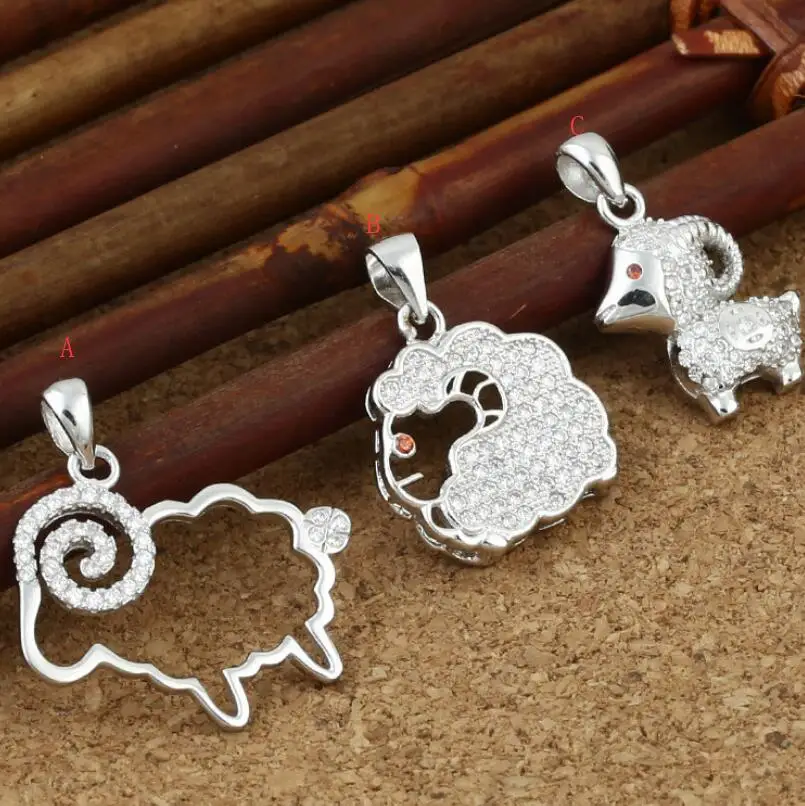 

925 sterling silver micro-set cute sheep hollow ladies pendant (FGL)