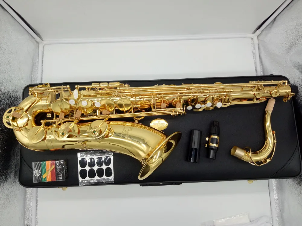 

Music Fancier Club Professional Tenor Saxophones Custom EX MFCTS-875EX Gold Lacquer Tenor Sax 875 Mouthpiece Reeds Neck
