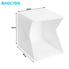 Baolyda 40x40x40cm Portatile Mini Pieghevole In Studio Fondali Fotografia Softbox HA CONDOTTO LA Scatola Chiara Sfondo Photo Studio lightbox(China)