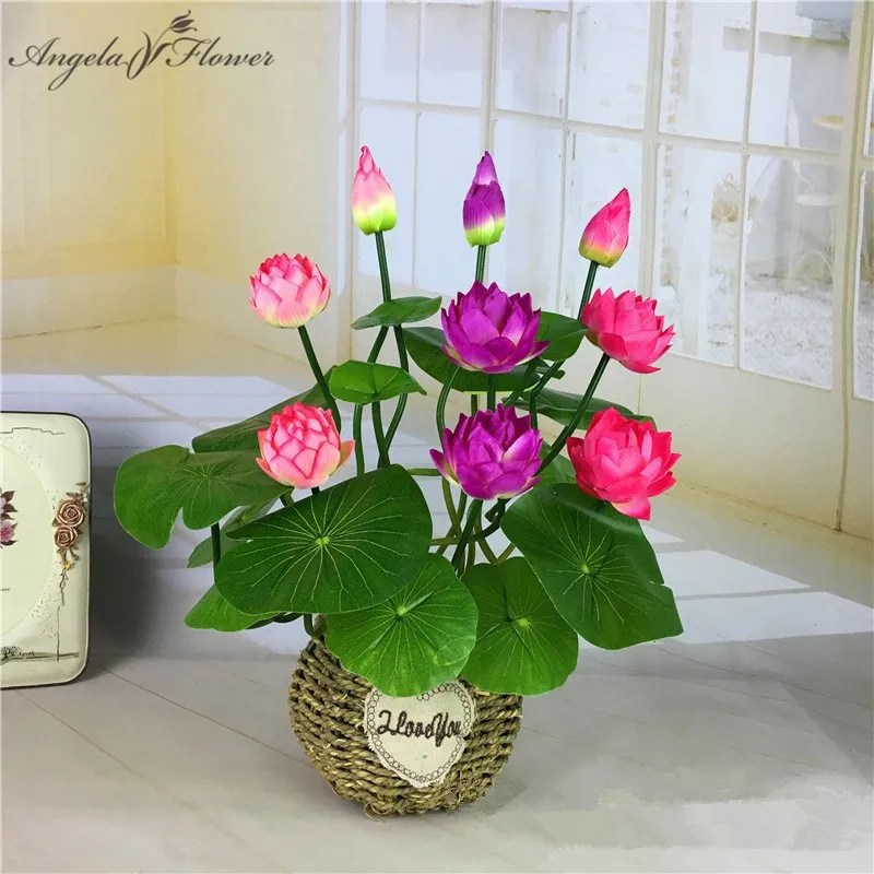 46cm Simulation Small Lotus Flowers Fake Pu Water Lily Diy Home