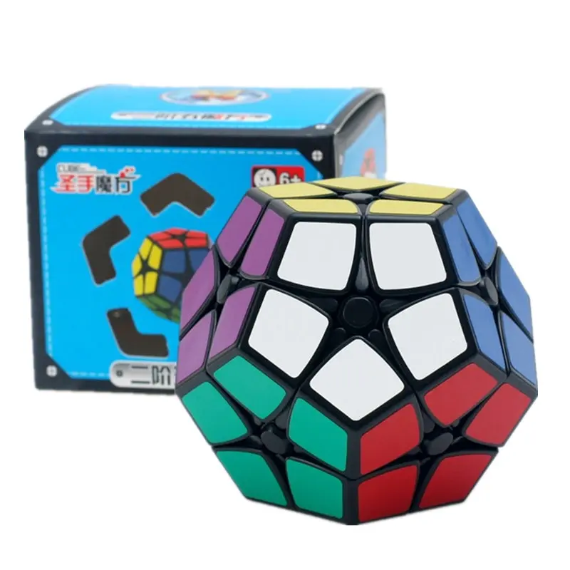Shengshou Megaminx 2x2x2 Профессиональная скорость волшебный куб наклейка-пазл 12 Сторон cubo magico Обучающие игрушки, подарки для детей - Цвет: Черный