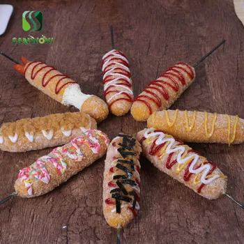 

Simulation cheese hot dog stick model big cheese stick brushed food model Artificial food Simulation Model Fake props samples