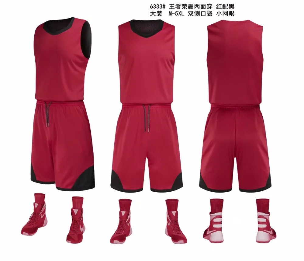 Buy Men reversible basketball jerseys men small mesh basketball sets male