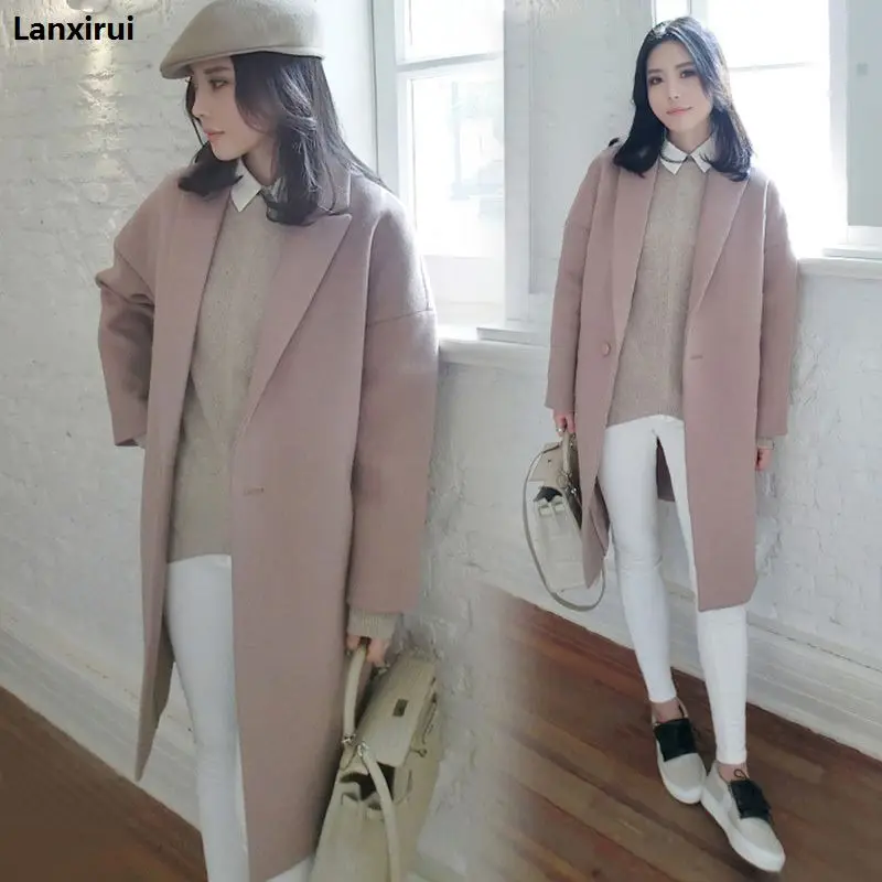 New 2018 spring autumn women jacket long coats female Blends woolen warm overcoat ladies Fashion casual coats AC345 Coats