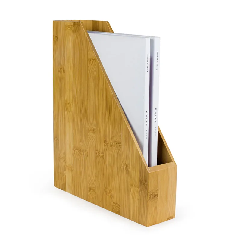 

Creative Bamboo Office File Rack Eco Natural Wood Book Shelf Multi-Use Table Decor Storage Box Desk Organizer for A4/A5 Paper
