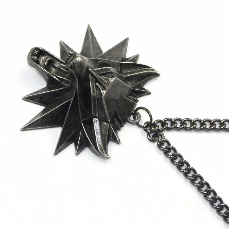 Pendant Wizard Witcher 3 Medallion Pendant Necklace Wolf Head Necklace U Pick Color Halloween Necklace & Pendants
