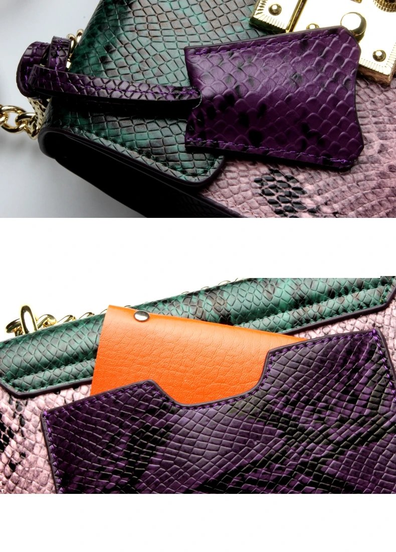 Sac Style Python En Cuir Véritable