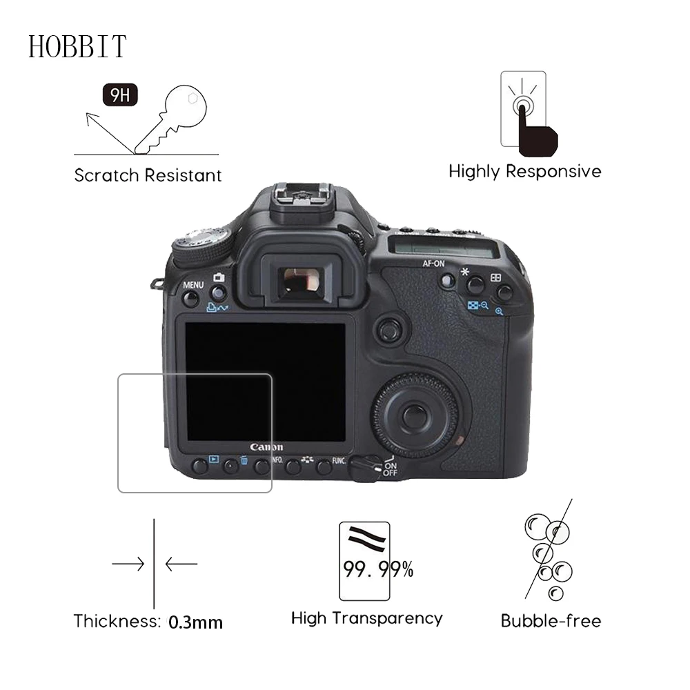 2 шт./упаковка закаленное стекло для Canon 5D Mark 5D2 / EOS 50D 40D 1DS III 0 3 мм 9H | Электроника
