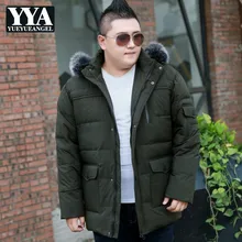 Большой Размер 7XL 8XL 9XL 10XL зимняя куртка-пуховик для мужчин с меховым воротником и капюшоном на утином пуху мужская одежда шапка парка Мужская ветровка