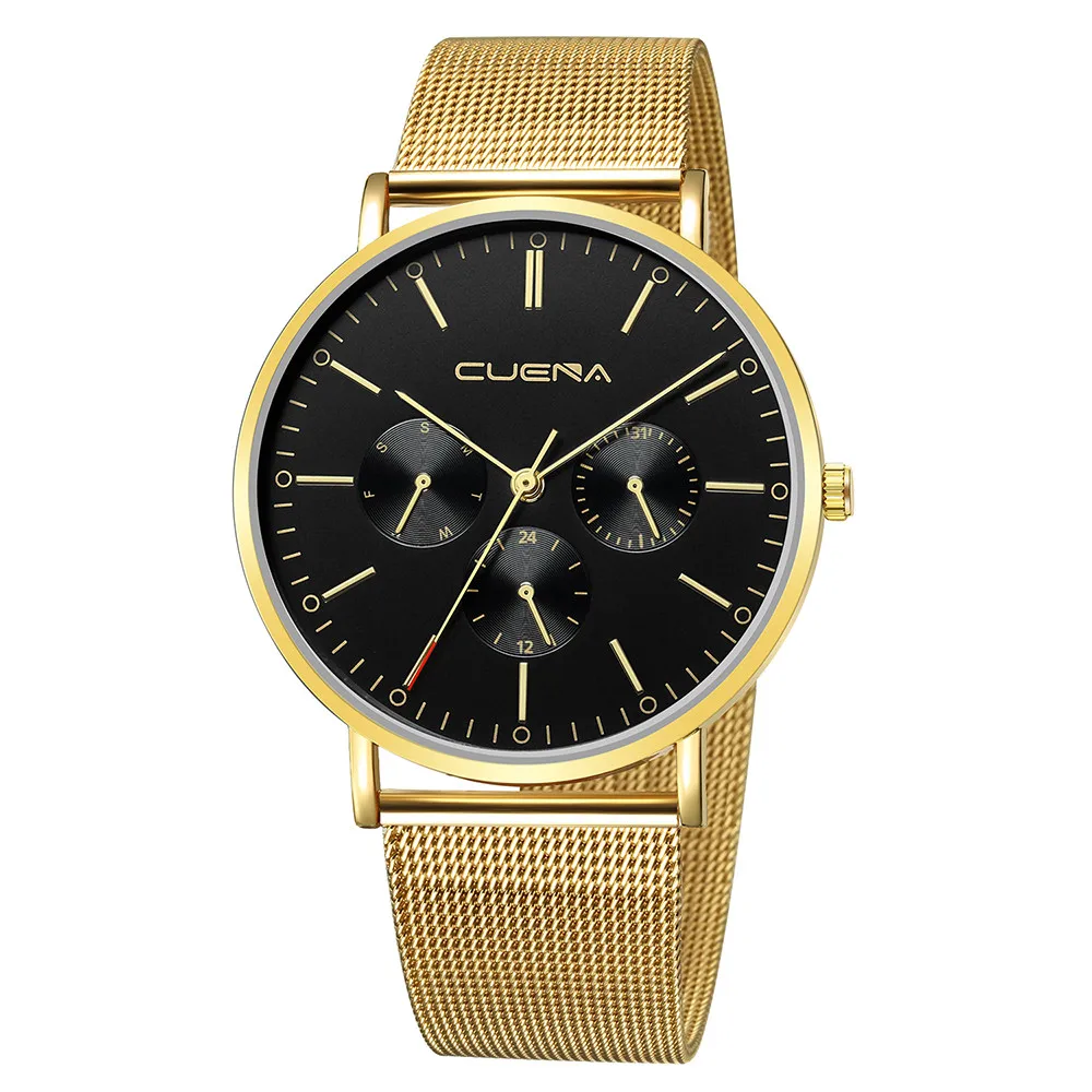 Gofuly модные мужские часы тонкие сетчатые стальные водонепроницаемые минималистичные Роскошные наручные часы Известный бренд наручные часы relogio