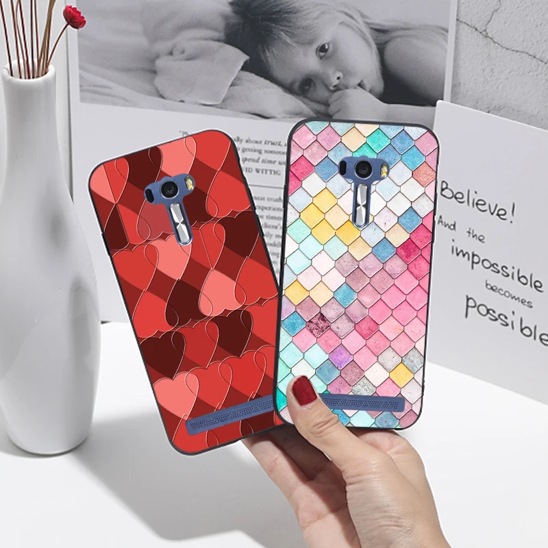 

Luxury Fashion Square Case For Asus zenfone Selfie ZD551KL Silicone Frosted Love Cover For Asus ZenFone 3 ZE552KL