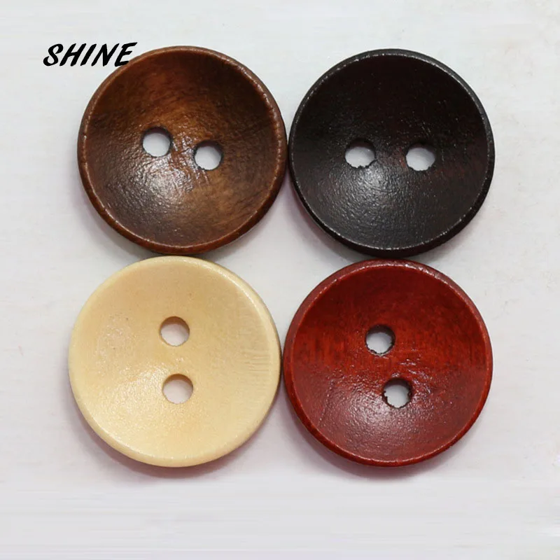 

SHINE 50PCs Wooden Sewing Buttons Scrapbooking Round Bowl Two Holes 15mm Dia. Costura Botones Decorate bottoni botoes