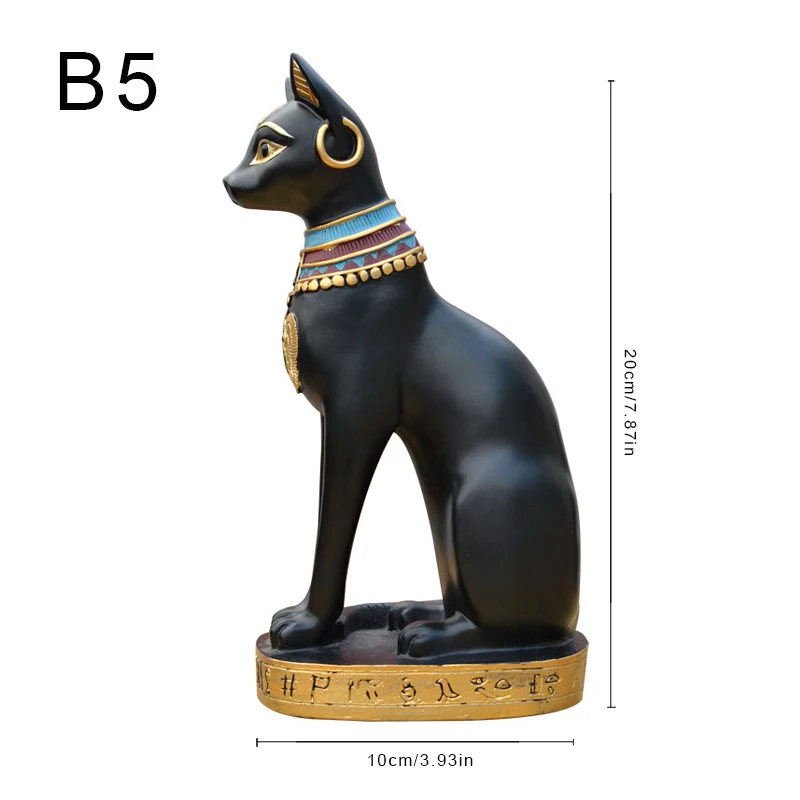 Египетская кошка Пирамида Статуя Иисуса Бог Зевс храм кот Бог безделушка счастливый статуя кота чайный набор украшение для дома - Цвет: B5