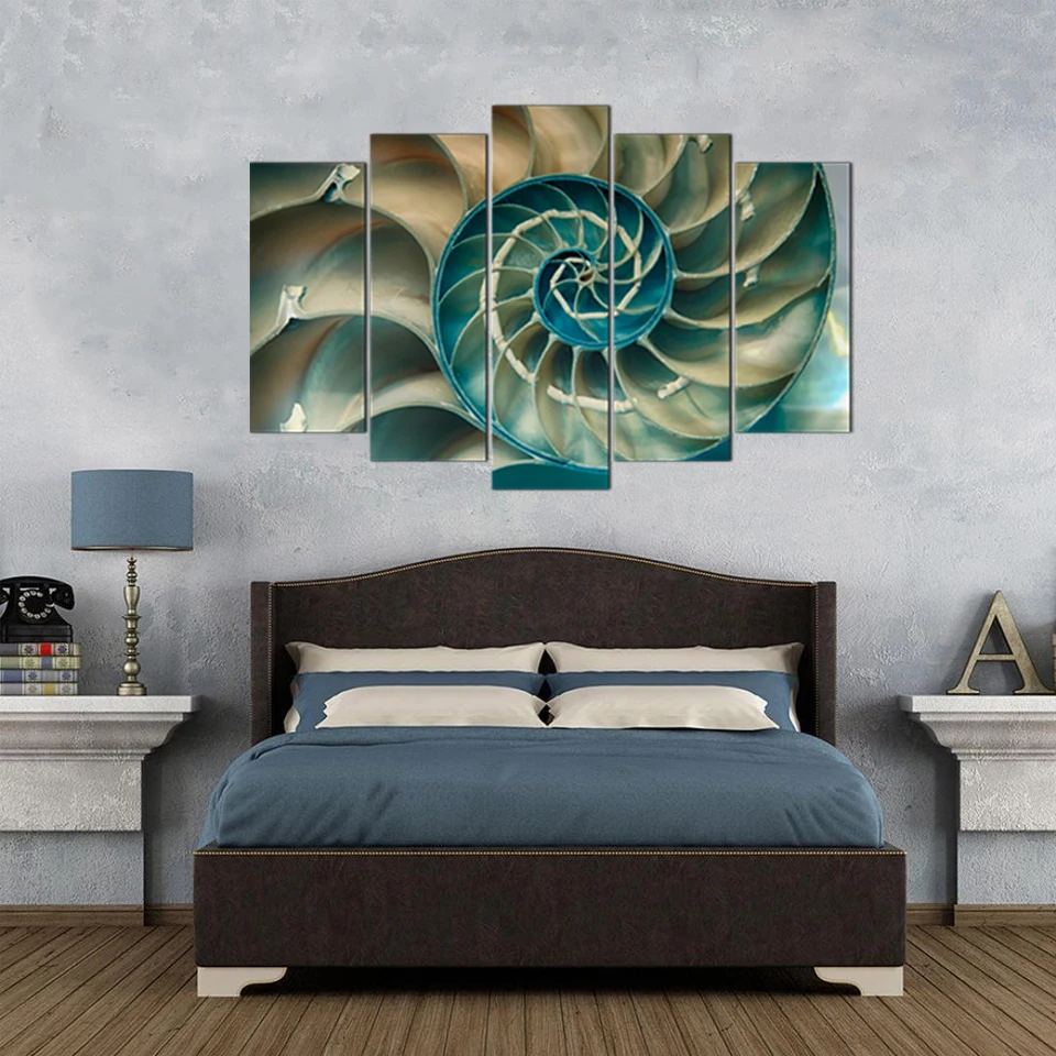 

Canvas Paintings HD Prints Posters Wall Art 5 Pieces Green Rotating Vortex Pictures Framework Living Room Home Decor