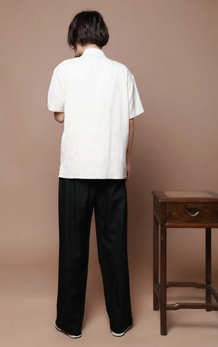 Короткий рукав Топ для Для мужчин традиционной китайской одежды Тан Топ кунг-фу тай-чи равномерное Блузка пальто для Для мужчин