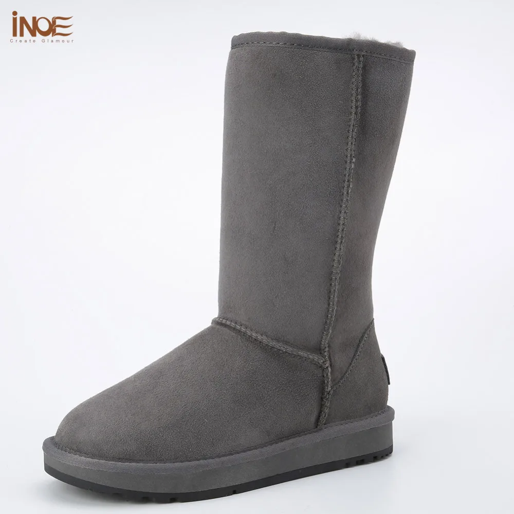 suede boots in snow