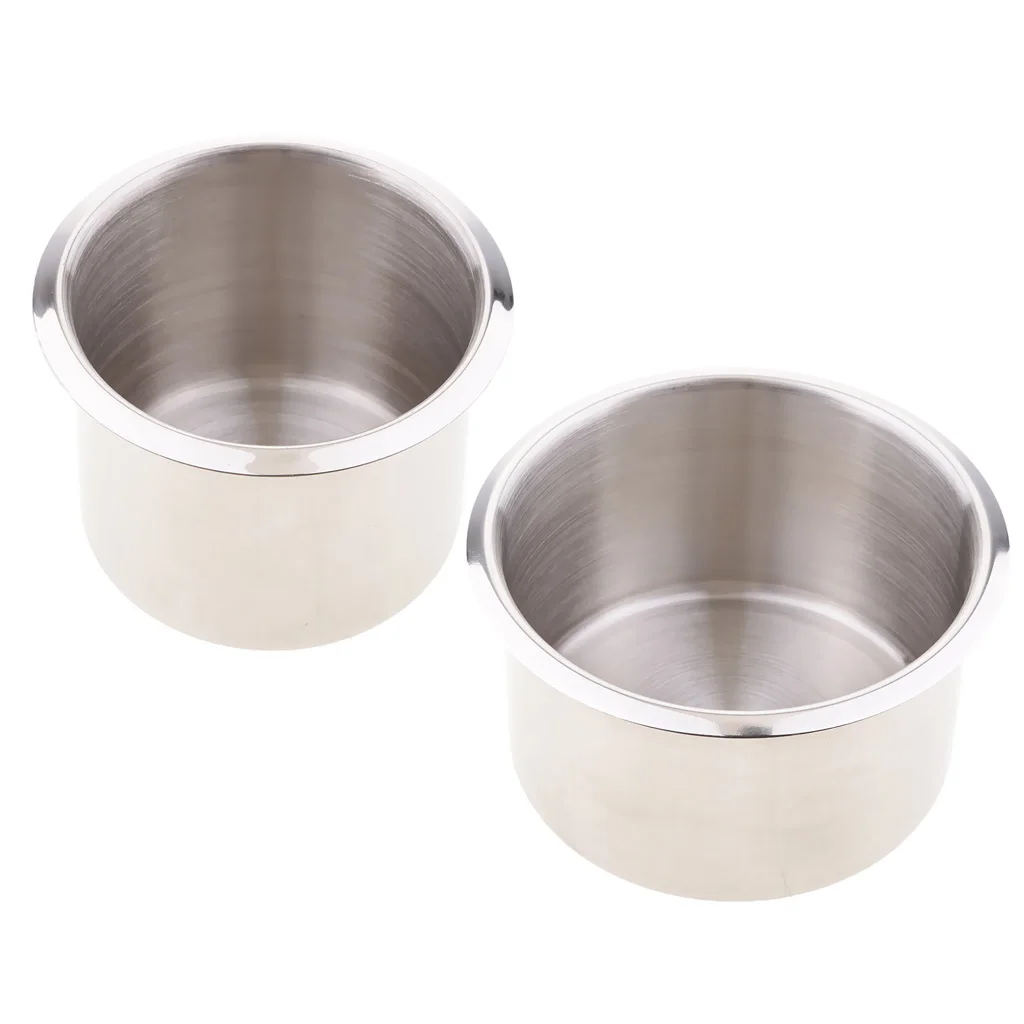 Pack of 2 Pieces Stainless Steel Drop-in Drink Holder 85x55mm and 90x55mm