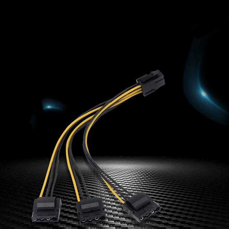 6 дюймов 3 x Molex 4 контактный на PCI Express Видеокарта Pci e ATX PSU кабель преобразователя