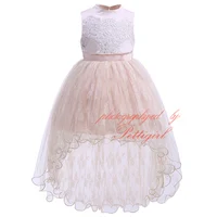 Cutestyles New Arrival Girl Party Dress Flower Prom Beige Grandi Girl Wedding Dress Kids Clothes GD81219-8L