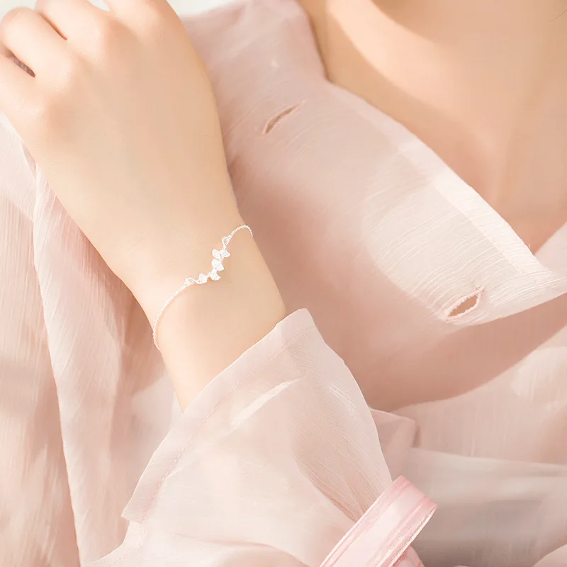 Ginkgo leaf bracelet 100% 925 Sterling Silver Jewelry fashion hypoallergenic bracelets for girl gift