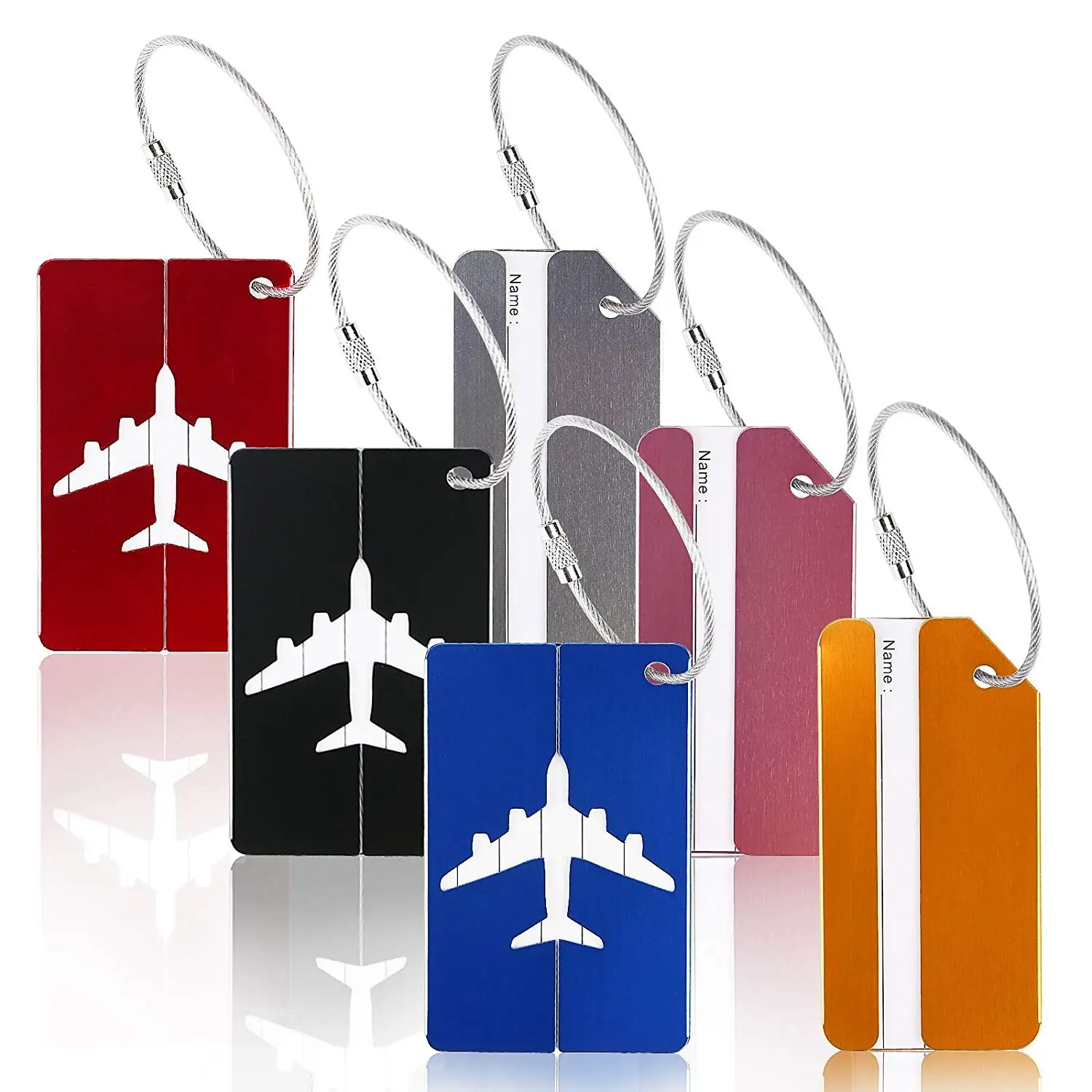 METABLE 12 Pack Aluminum Strip and Airplane Pattern Luggage Baggage ...