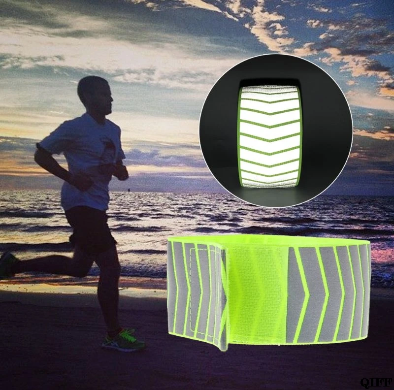 

Drop Ship Running Fishing Cycling Reflective Strips Warning Bike Safety Bicycle Bind Pants Hand Leg Strap Reflective Tape APR28