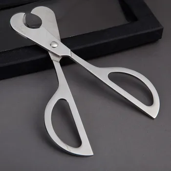 

Long handle Stainless steel Cigar cutter cigar scissors metal cut silver color Gadget