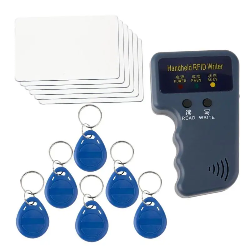

Handheld ID Card Writer + 6pcs Writable ID Cards and 6pcs ID Tags 125KHz RFID Readers/Writer/Copier/Duplicator