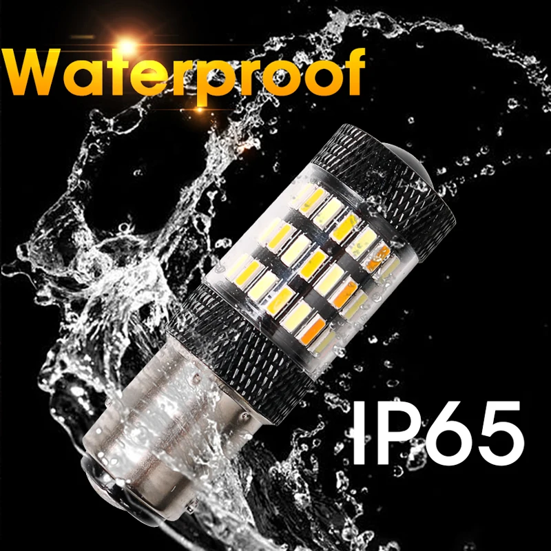 Hlxg 2 шт. Led BA15D 1157 12 в двойной цвет 4014 60SMD автомобильные сигнальные огни зазор