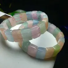 Натуральные конфеты Цвета морганит Бусины Браслет AAA 16 мм