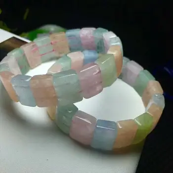 

FREE SHIPPING Natural Candy Colors Morganite Beads Bracelet AAA 16mm