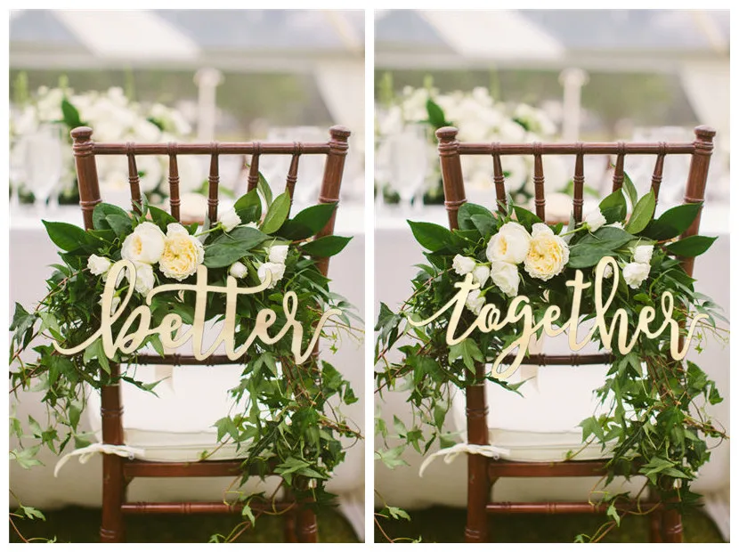 Lawn wedding Chairs,Wooden Hanging Signs Set Wedding Chair ...