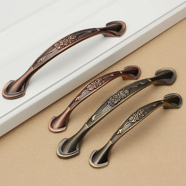 Best Price Hole Pitch 96mm/128mm Single Knob Vintage Kitchen Furniture Handle antique bedroom drawer pulls Red copper color Antique brass Best Price Hole Pitch 96mm/128mm Single Knob Vintage Kitchen Furniture Handle antique bedroom drawer pulls Red copper color Antique brass