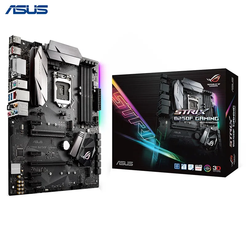 

NEW ASUS ROG STRIX B250F GAMING B250 Desktop Motherboard LGA 1151 I7 I5 I3 14nm 4*DDR4 Support 64G 6*SATA3 2*M.2