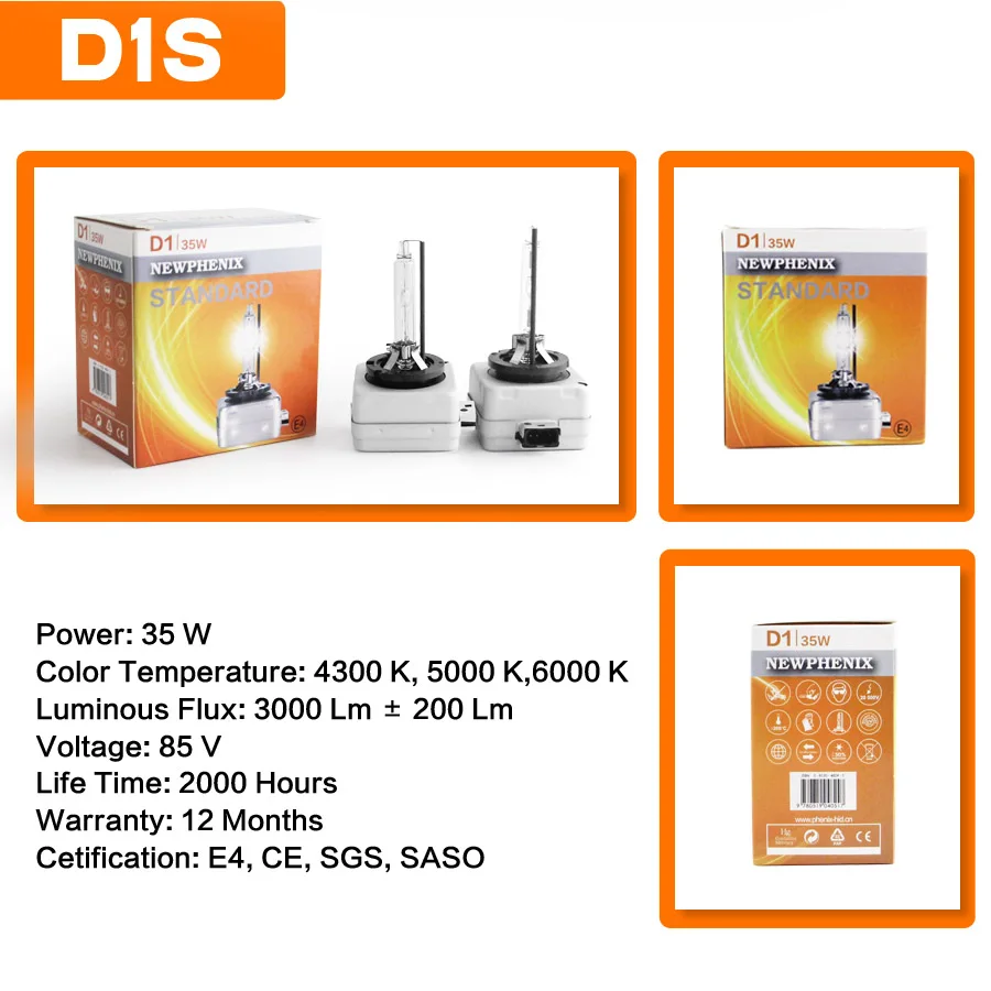 Kit de Lâmpada de Farol Shuoke Xenon Farol Automotivo D1s - D2s D2r D3s D3r D4s Pro 12v 25w 35w 4300k 5000k 6000k 2 Peças Frete Grátis bi Hid 3 High Quality Automóveis e motos