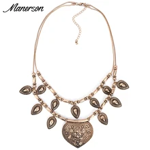 Mujeres de la manera 2016 Pequeño Collar de Oro Colgante de collar de Plata de La Vendimia Gema Roja Collar Barato Maxi de Boho Declaración Joyería Accesorio