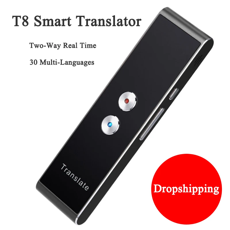 Портативный T8 умный голосовой переводчик для дропшиппинг(можно отправить из США, Великобритании, Германии, Италии, Франции, Испании