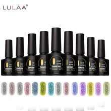 LULAA светодиодный УФ-гель для ногтей 14 цветов Блестящий Алмазный лак для ногтей Vernish Полупостоянный дизайн блестящие, дизайн ногтей гель