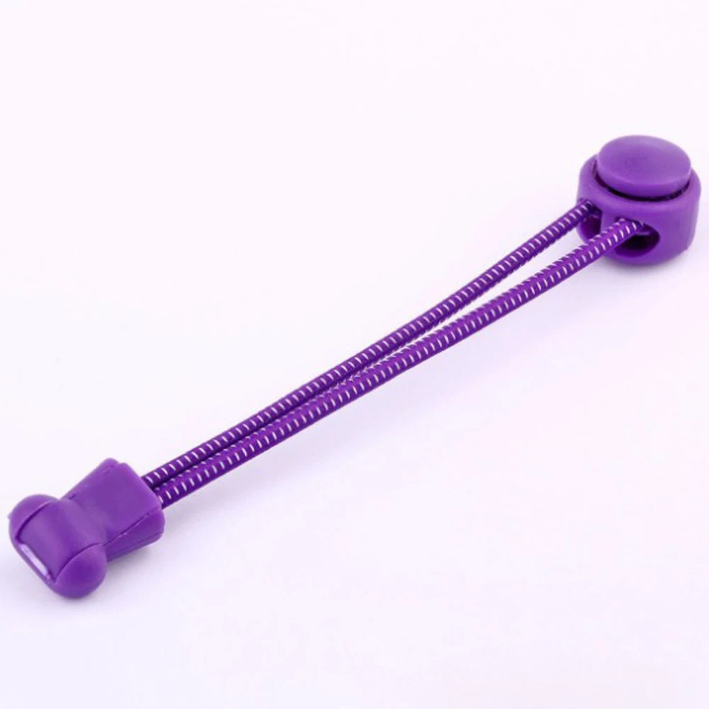 1 шт. шнурки для обуви без завязок эластичные шнурки система блокировки шнурков спортивные шнурки беговые кроссовки - Цвет: Фиолетовый
