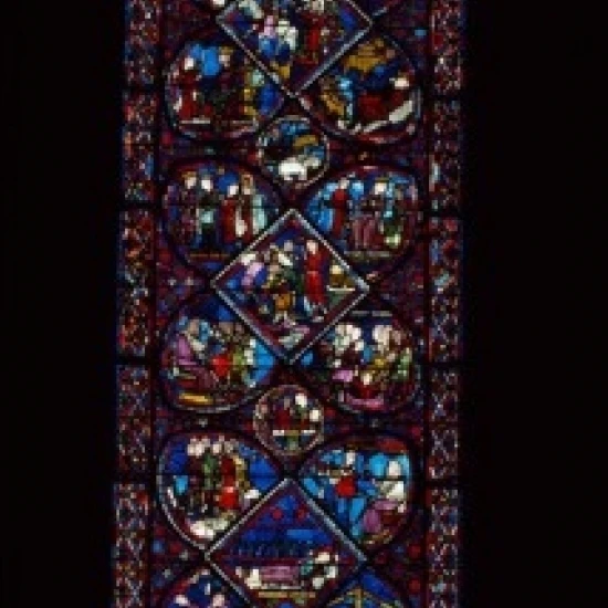 France  Centre  Bourges  Cathedral of Bourges  Story of Saint Joseph  stained glass Poster Print (24 x 36)