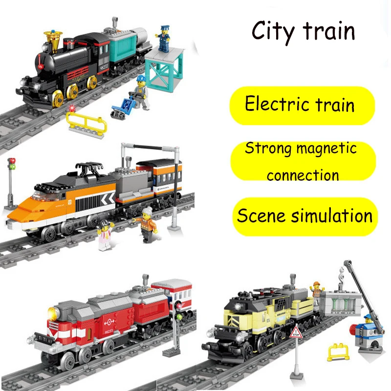 KAZI 98230-98235 технология на батарейках Электрический городской поезд железная дорога создатель строительные блоки детские игрушки