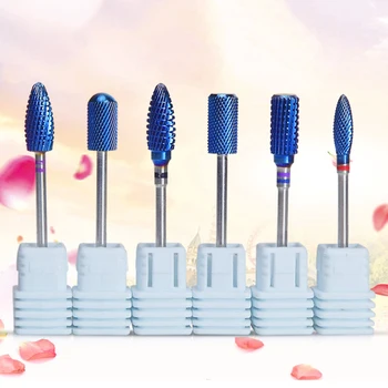 

New Arrival Rainbow Blue Tungsten Steel Nail Burrs Manicure Nail Art Drill Bits Electric Drill Accessories Grinding Head