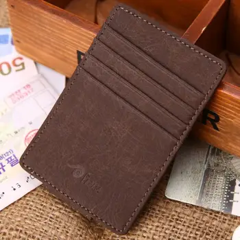 

Men Bag Leather Cash Receipt Holder Magnet Purse porte carte credit card wallet travel organizer tarjetero hombre porta tarjeta