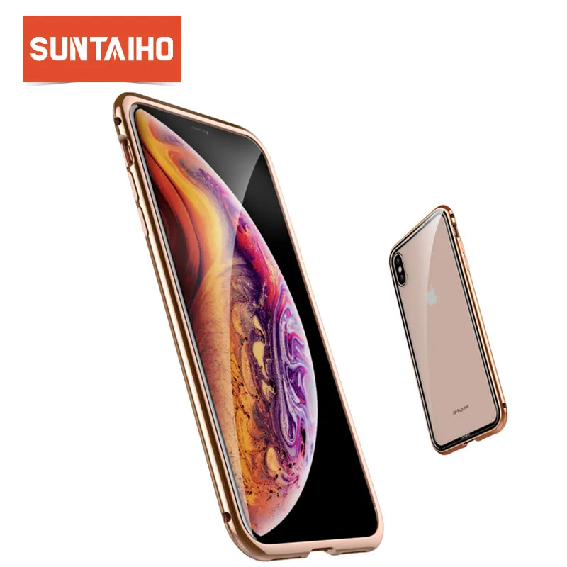 Suntaiho for iphone XR case Phone cover for iphone 7 plus case Metal + glass luxury phone case for iphone XS Max case 8 Plus Suntaiho for iphone XR case Phone cover for iphone 7 plus case Metal + glass luxury phone case for iphone XS Max case 8 Plus